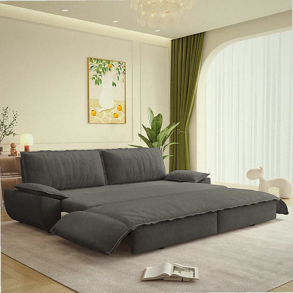 73.2" Queen Pull Out Sofa Bed,3-in-1 Convertible Sleeper Sofa,Multi-Functional C