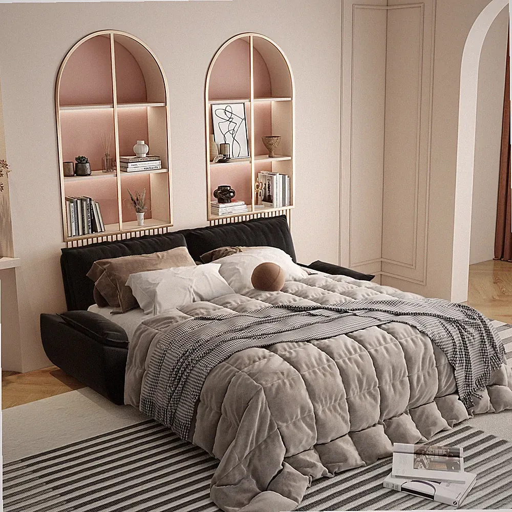 73.2"Queen Pull Out Sofa Bed,3-in-1 Convertible Sleeper Sofa,Multi-Functional V