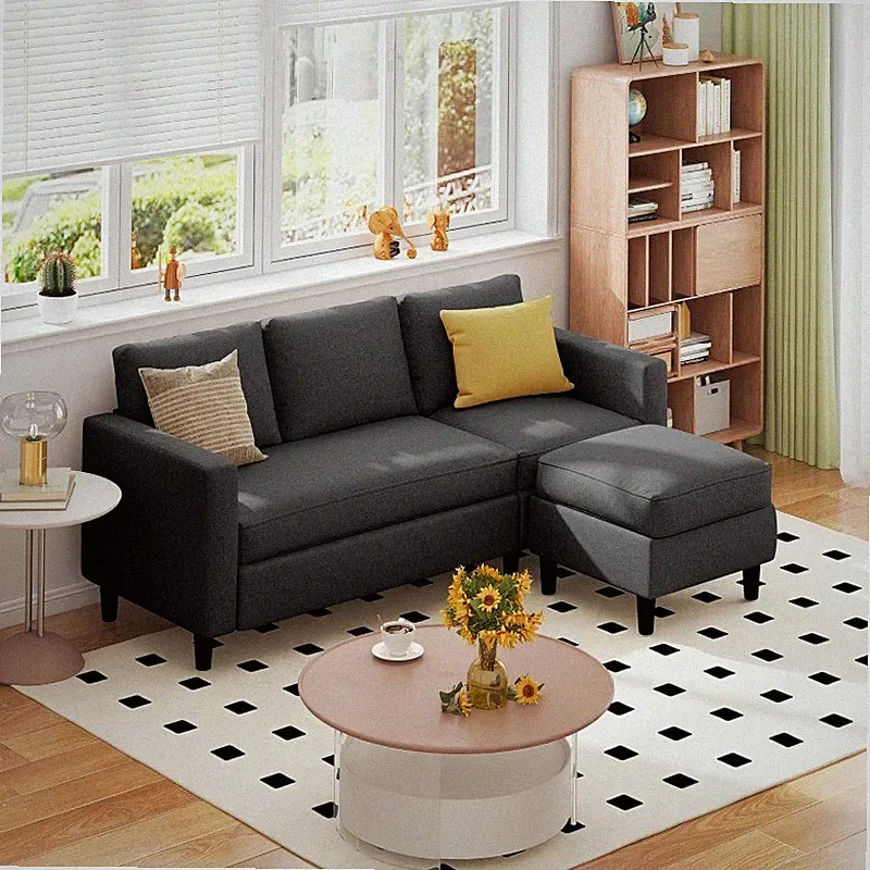73.6" Modular Sectional Sofa Comfy Cloud Couch with Movable Ottoman Deep Seat
