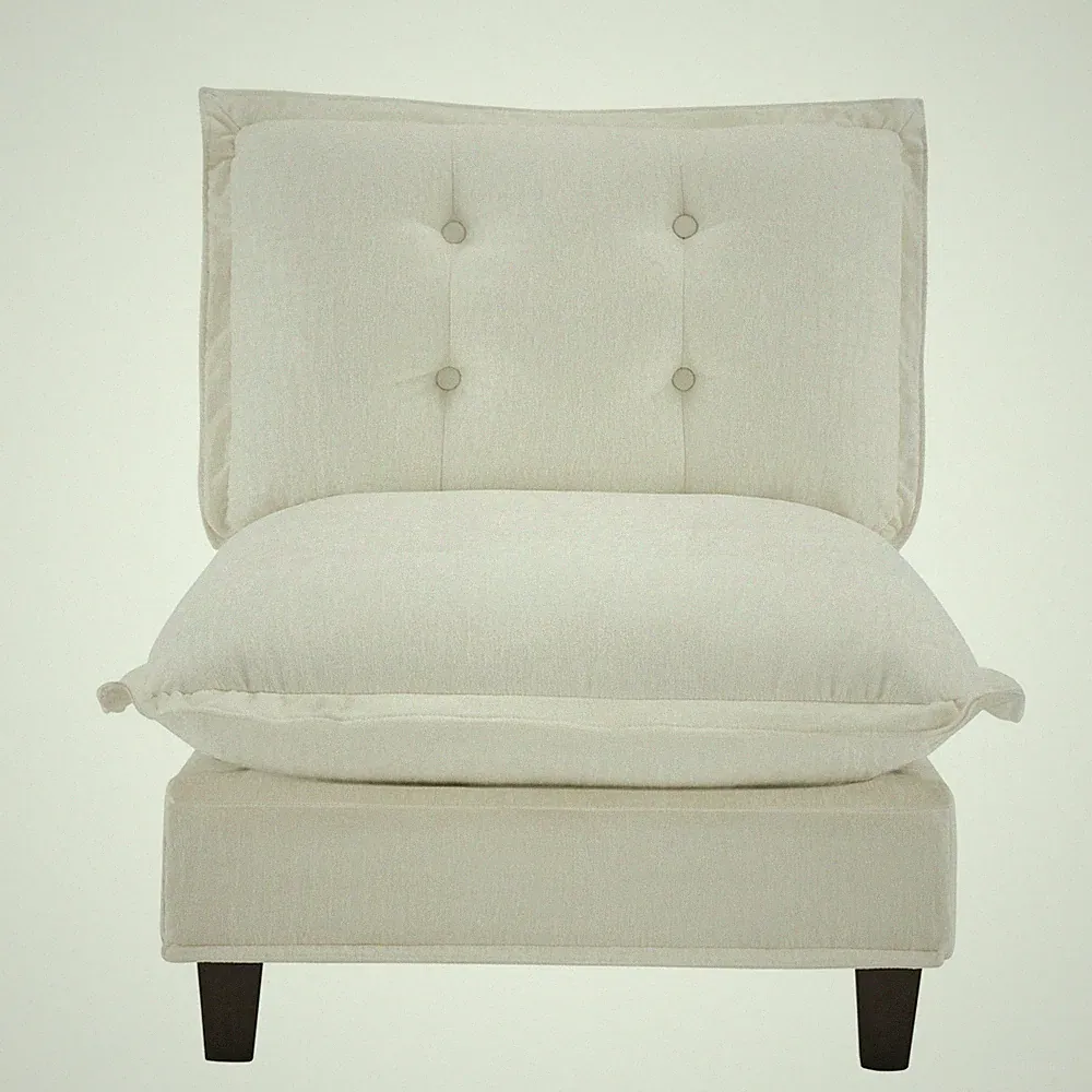 73" Armless Sofa Chenille Beige Modular Sectional 1 Seat