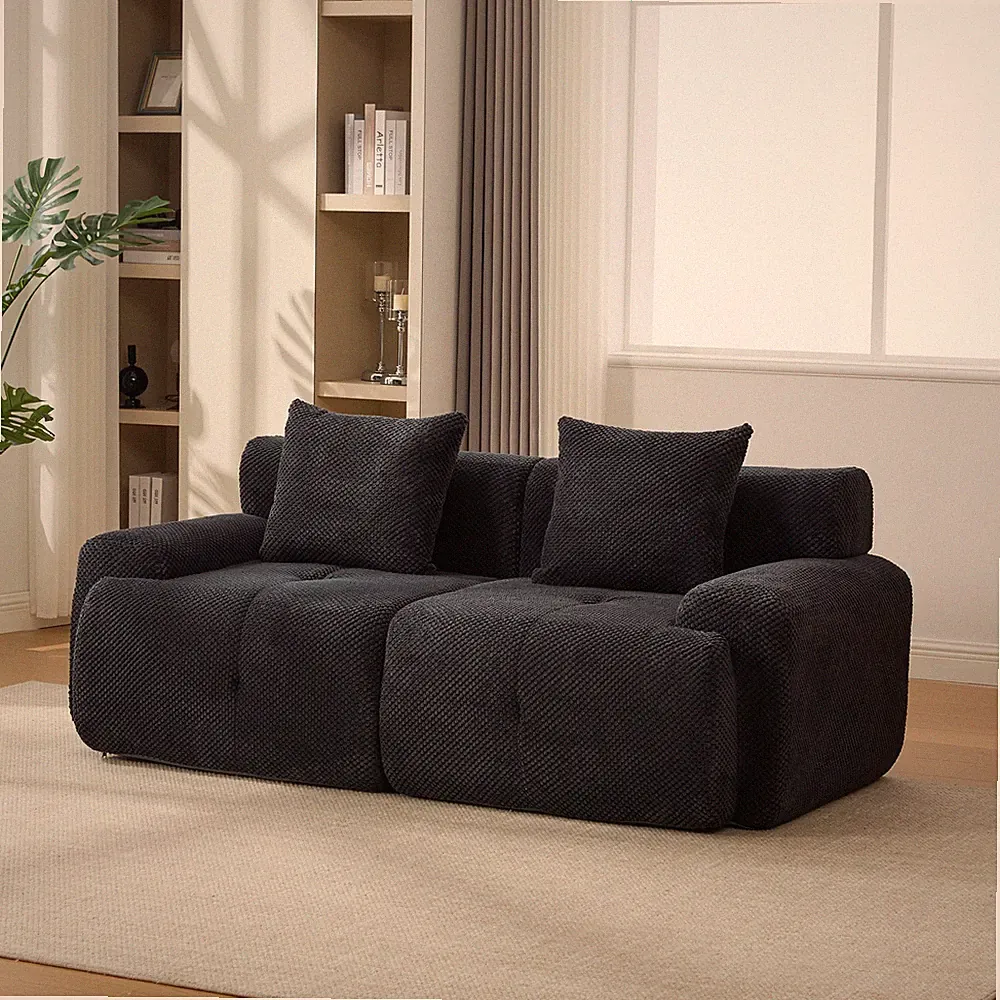 73" Modern Modular Sectional Sofa Loveseat, 2 Seater Tufted Comfy Cloud Tufted F