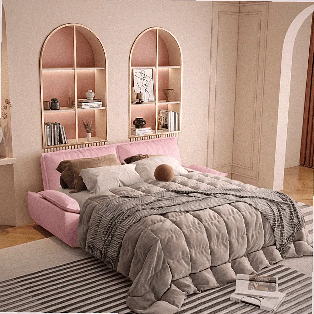 73in Roll Out Velvet Sleeper Sofa Bed w/ Queen Mattress, Multi-Functional 3-in-1