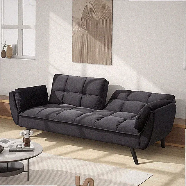 74-Inch Velvet Tufted Upholstered Futon Sofabed for Bedroom Living Room, Mode...