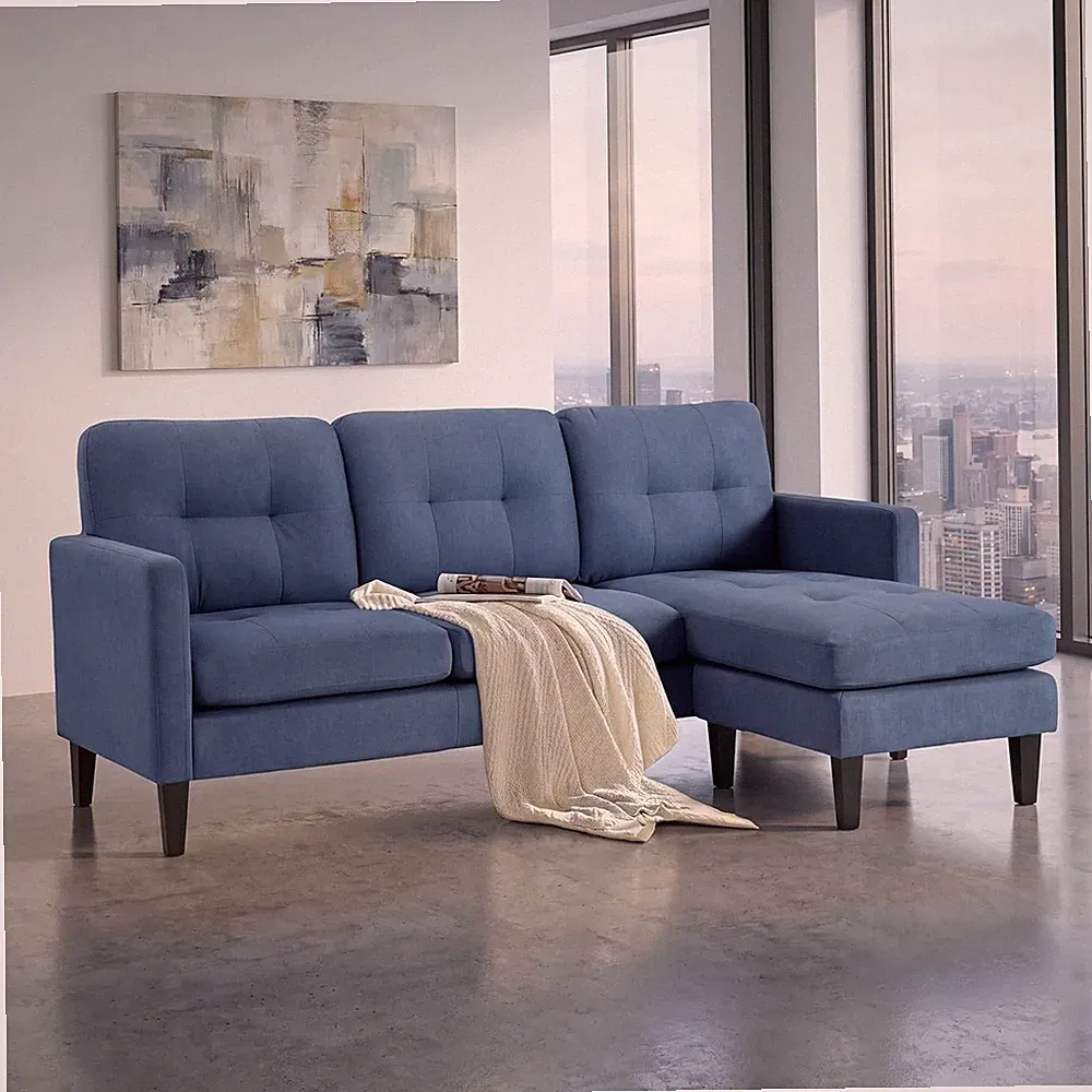 74'' L Shaped Small Couch with Chaise Lounge Sectional Couch