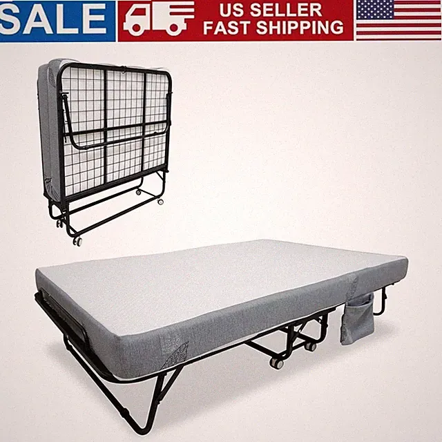 75''x31''/38''/45'' Folding Bed with Mattress, Portable Rollaway Bed for Adults