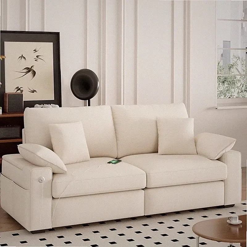 76.38'' Modern Loveseat 2 Seats Sectional Sofa Couch USB/Type-C Charging Port