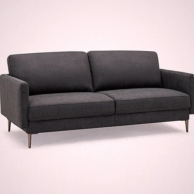 76.5" Fabric Sofa Couch Living Room Small Apartment Furniture w/ Metal Leg Grey