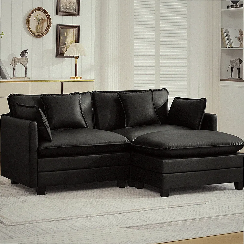 76 Inch Cloud Deep for Seat Leather Modular Lovefor seat Sectional Sofa Ottoman