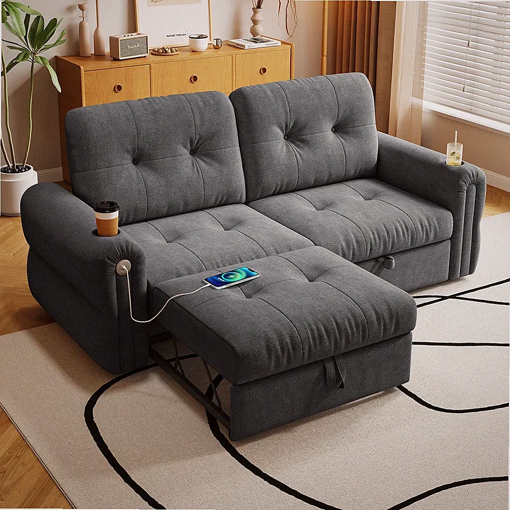 77'' Convertible Sofa Bed 2-in-1 Sleeper Fold Out Futon for Apartment