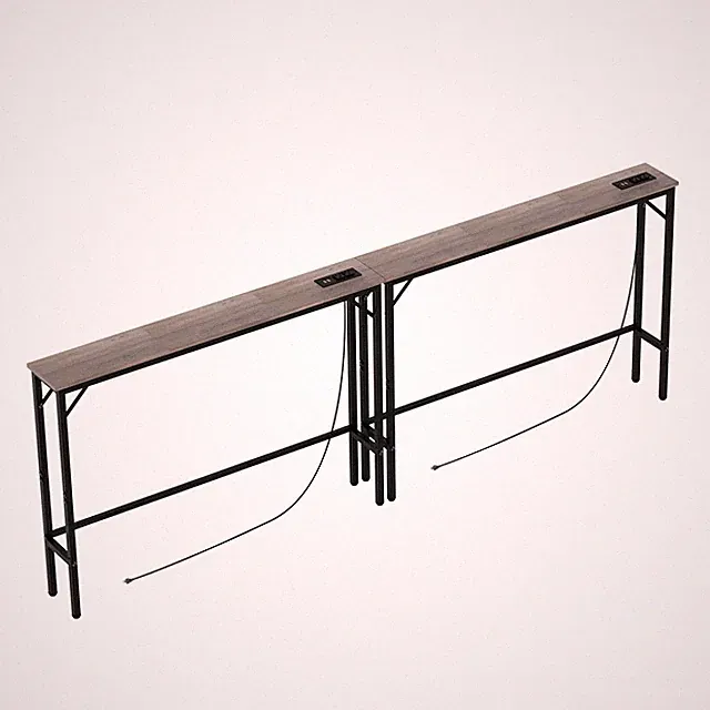 78.7 inch Narrow Console Table with Outlet, Sofa Table Set of 2, Behind Couch...