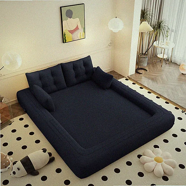 78.7" Teddy Fabric Human Dog Bed Lazy Sofa Couch Foldable Sleeper Sofa Bed