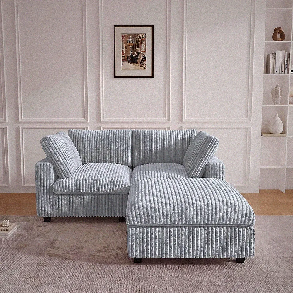 78.74" Love Seat Sectional Couches, Convertable Modular Sofa with Chaise Ottoman