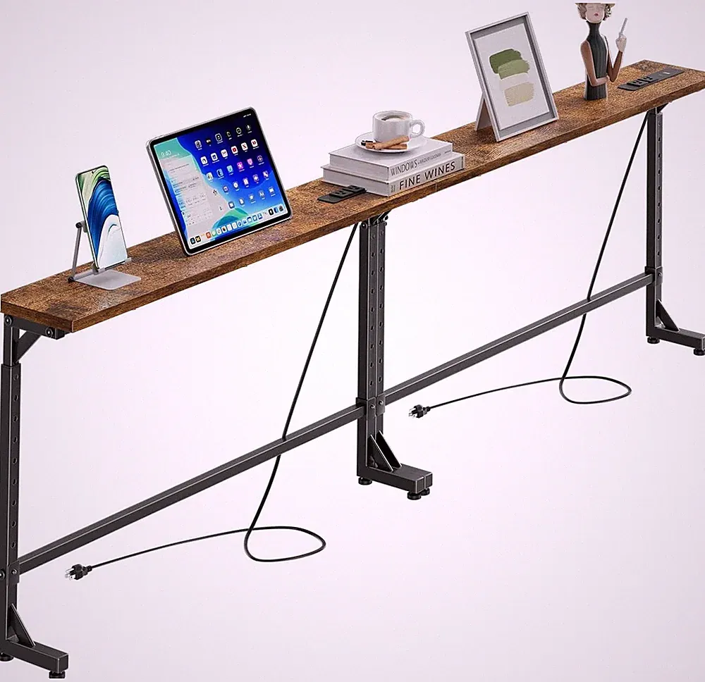 78.75” Console Table Narrow Behind Couch Table Adjustable Sofa Tables