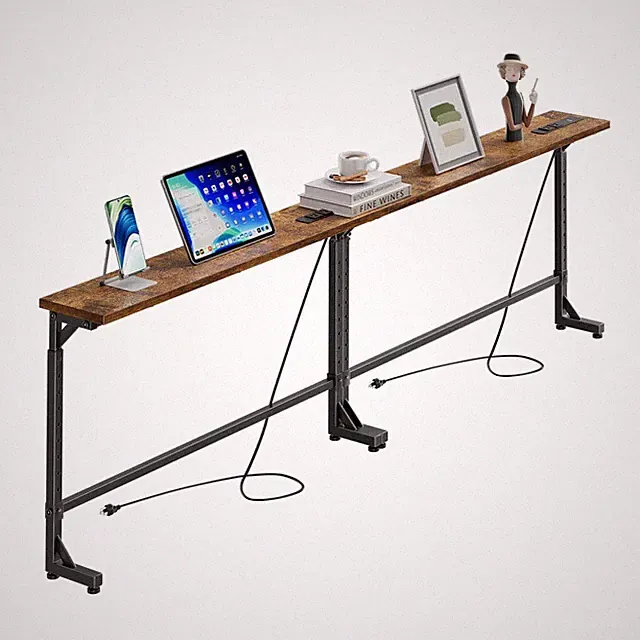 78.75” Console Table, Narrow Behind Couch Table, Adjustable Sofa Tables with...