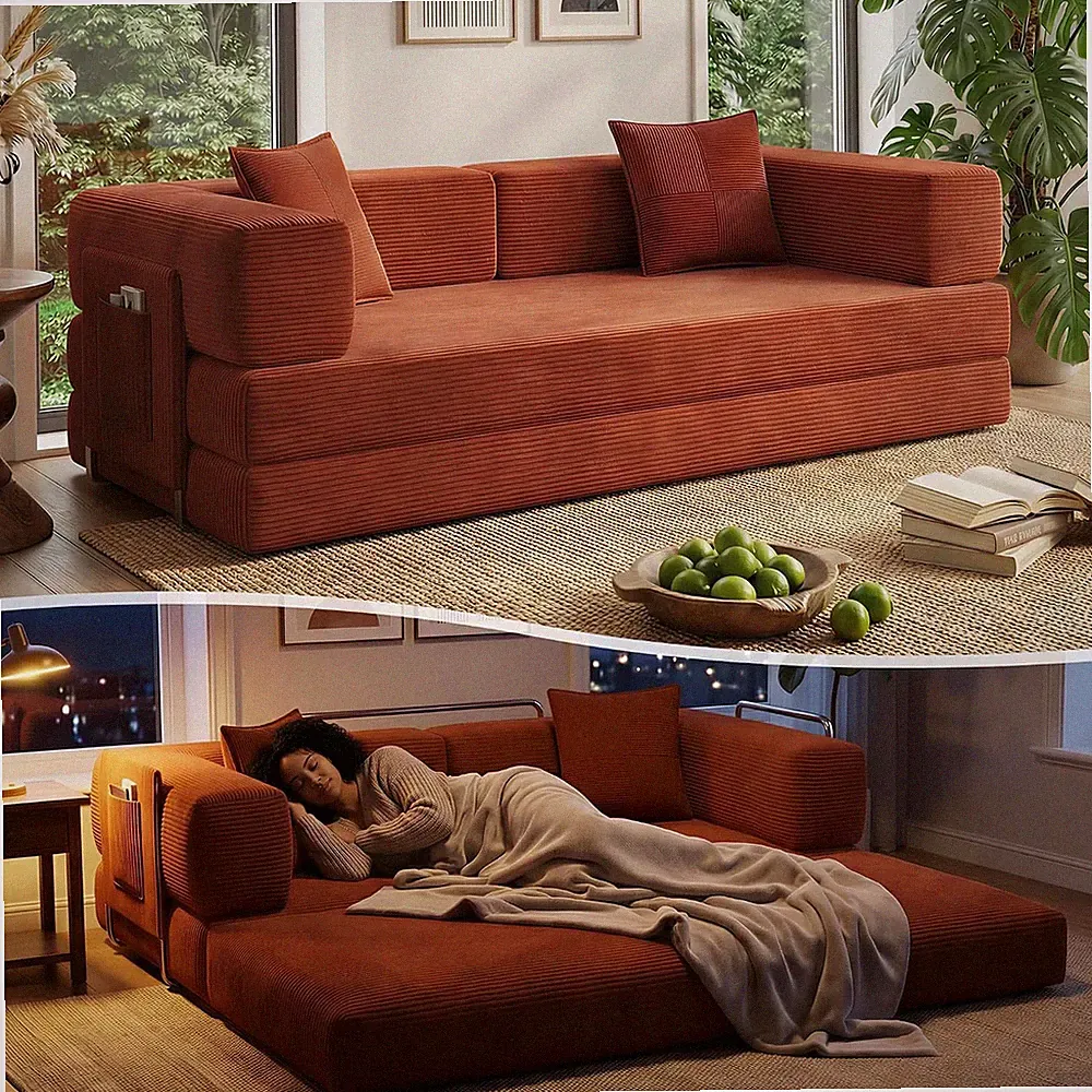 78.8" Boneless Couch for Living Room, Futon Sleeper Sofa Bed
