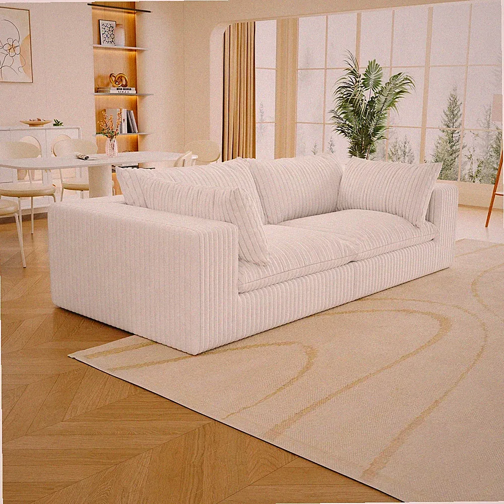 78.8" Comfy Modular Sectional Sofa Cloud Loveseat Corduroy Couch with Deep Seat