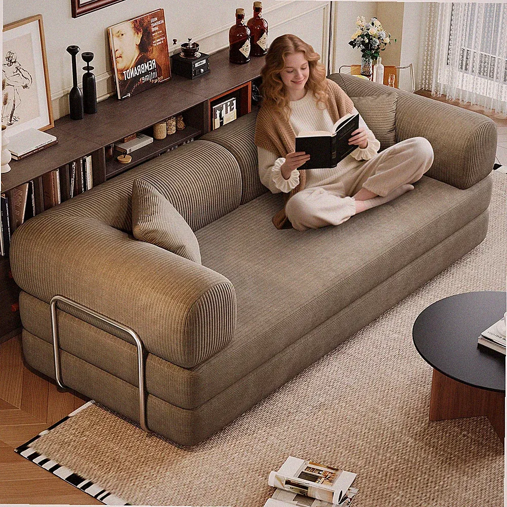 78.8" Compression Sofa Convertible Floor Sofa Bed Pillow Back Support Armrest