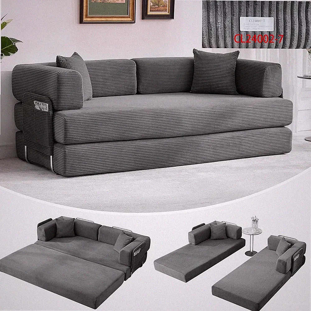 78.8" Convertible Sleeper Sofa Bed Floor Sofa 5-in-1 Folding Mattress Couch 9 Co