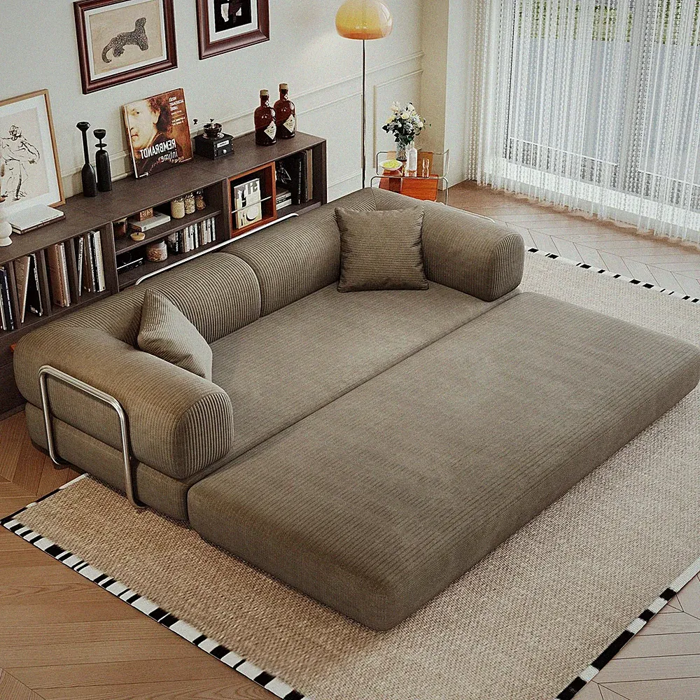 78.8" Convertible Sleeper Sofa Couch Bed 3-Seater Sofa Folding Boneless Sofa Bed