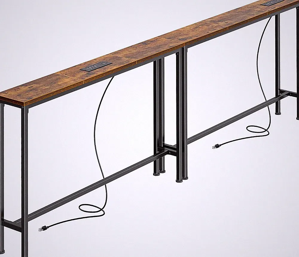 78.8 inch Narrow Console Table with Outlet, Sofa Tables, Behind Couch Table,...