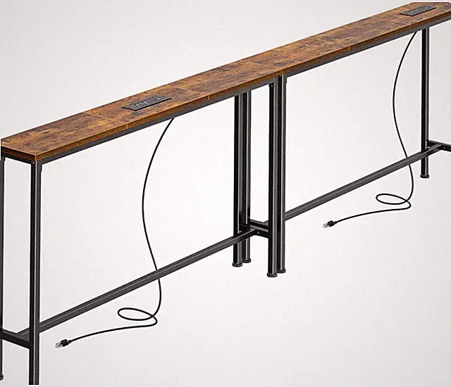 78.8 Inch Narrow Console Table with Outlet, Sofa Tables, behind Couch Table, Lon