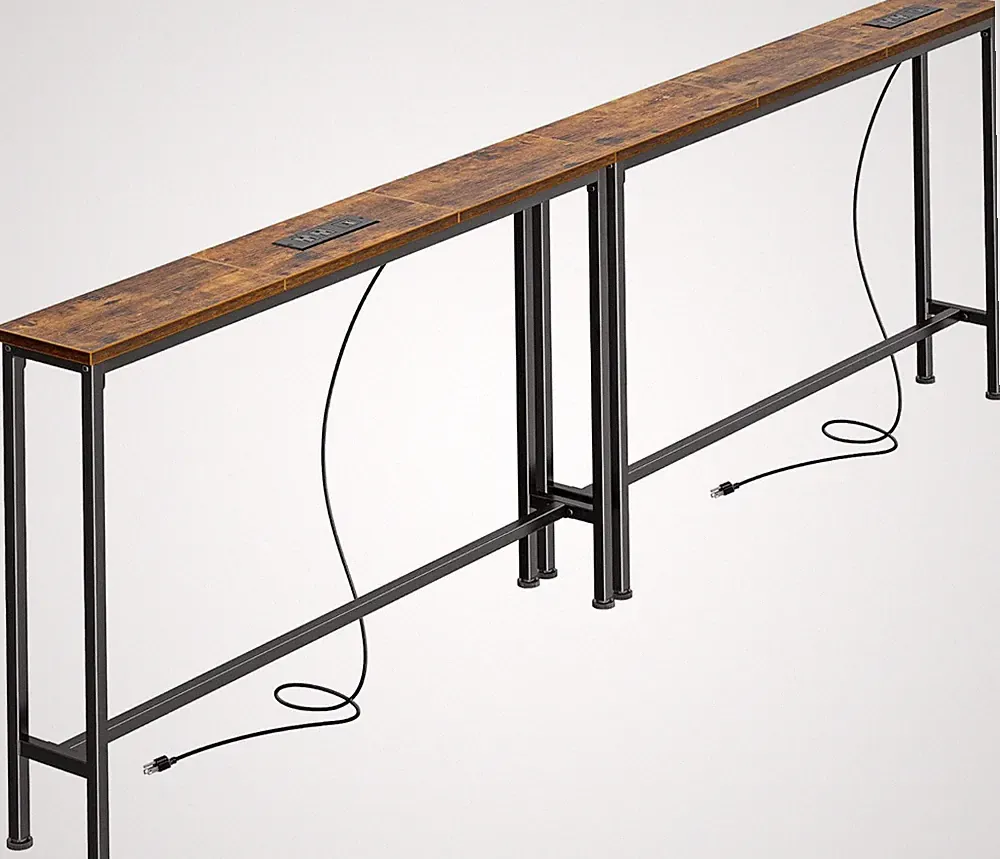 78.8 Inch Narrow Console Table with Outlet, Sofa Tables, behind Couch Table, Lon
