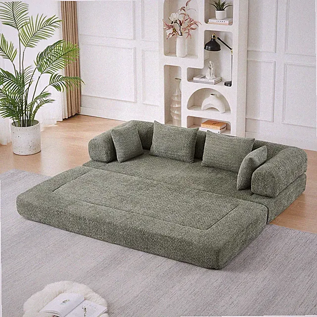 78.9-inch convertible sleeper sofa,chenille folding mattress sofa,stylish sea