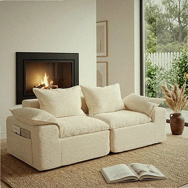 78" Boneless Convertible 2-Seat Sofa Loveseat Deep