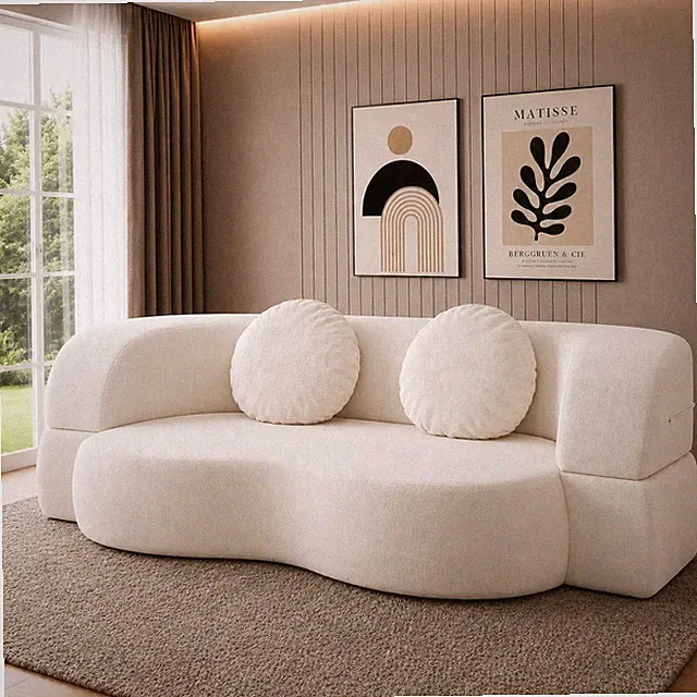 78 Convertible Sofa Bed 2-in-1 Floor Couch Mattress Boneless Futon White