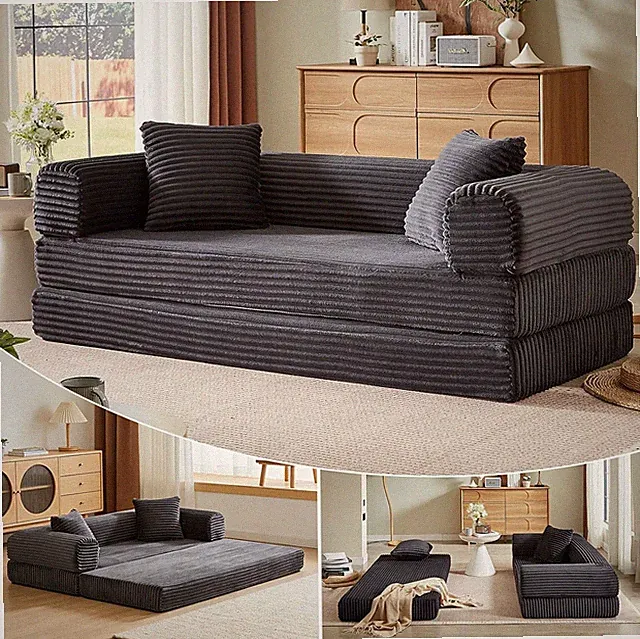 78 Inch Convertible Futon Sofa Bed,Folding Boneless Couches with Sleeper Sofa,Fo