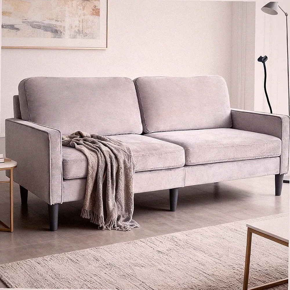 78" Modern Gray Sofa Couches For Living Room Apartment Small Space Clearance New