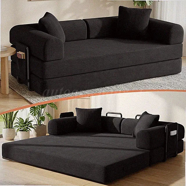 78" Washable Sofa Bed Couch Sleeper Convertible Pull-Out Bed Couch Living Room