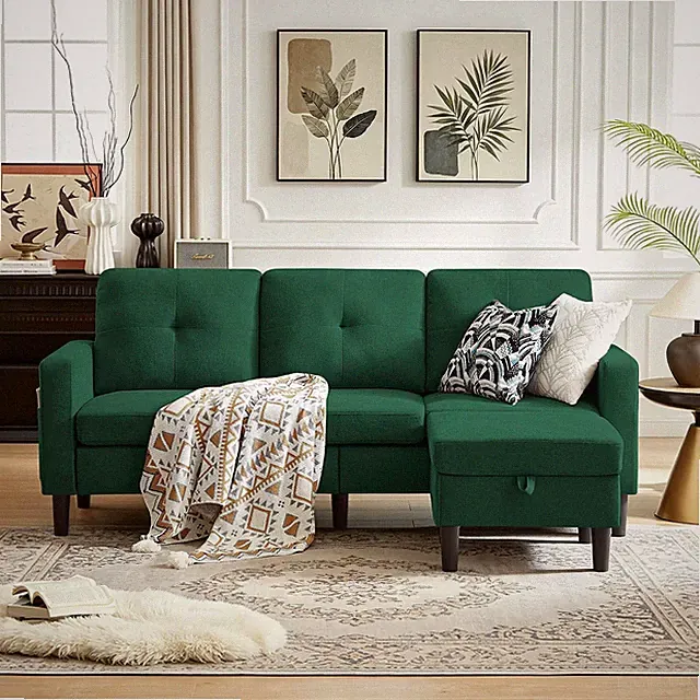 79" Convertible Sectional Couch for Living Room, L-Shaped Couch with Movable Sto