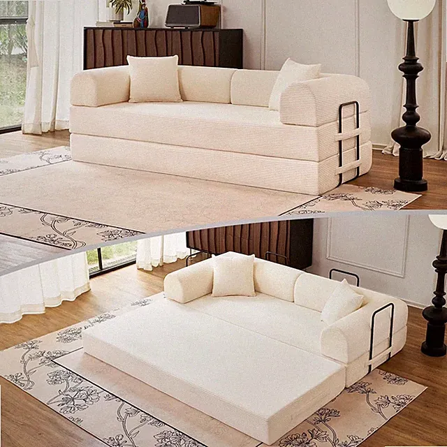 79'' Convertible Sofa Bed, 5-In-1 Folding Boneless Couch, Pull Out Floor Sleeper