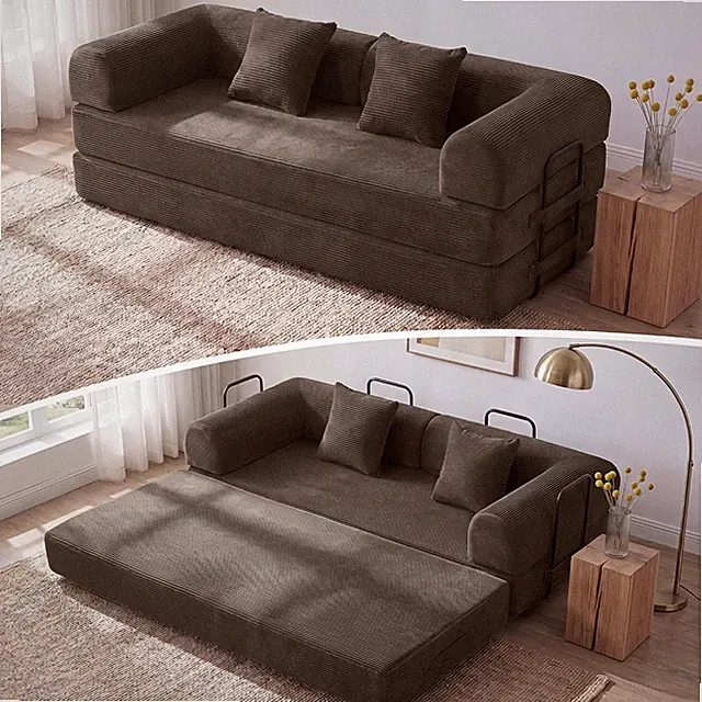 79'' Convertible Sofa Bed Folding Sleeper Couch W/ Pull Out Bed Modular Floor
