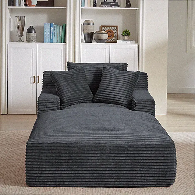 79" Extra Long Chaise Lounge Oversized Boneless Couch with 3 Pillows Living Room
