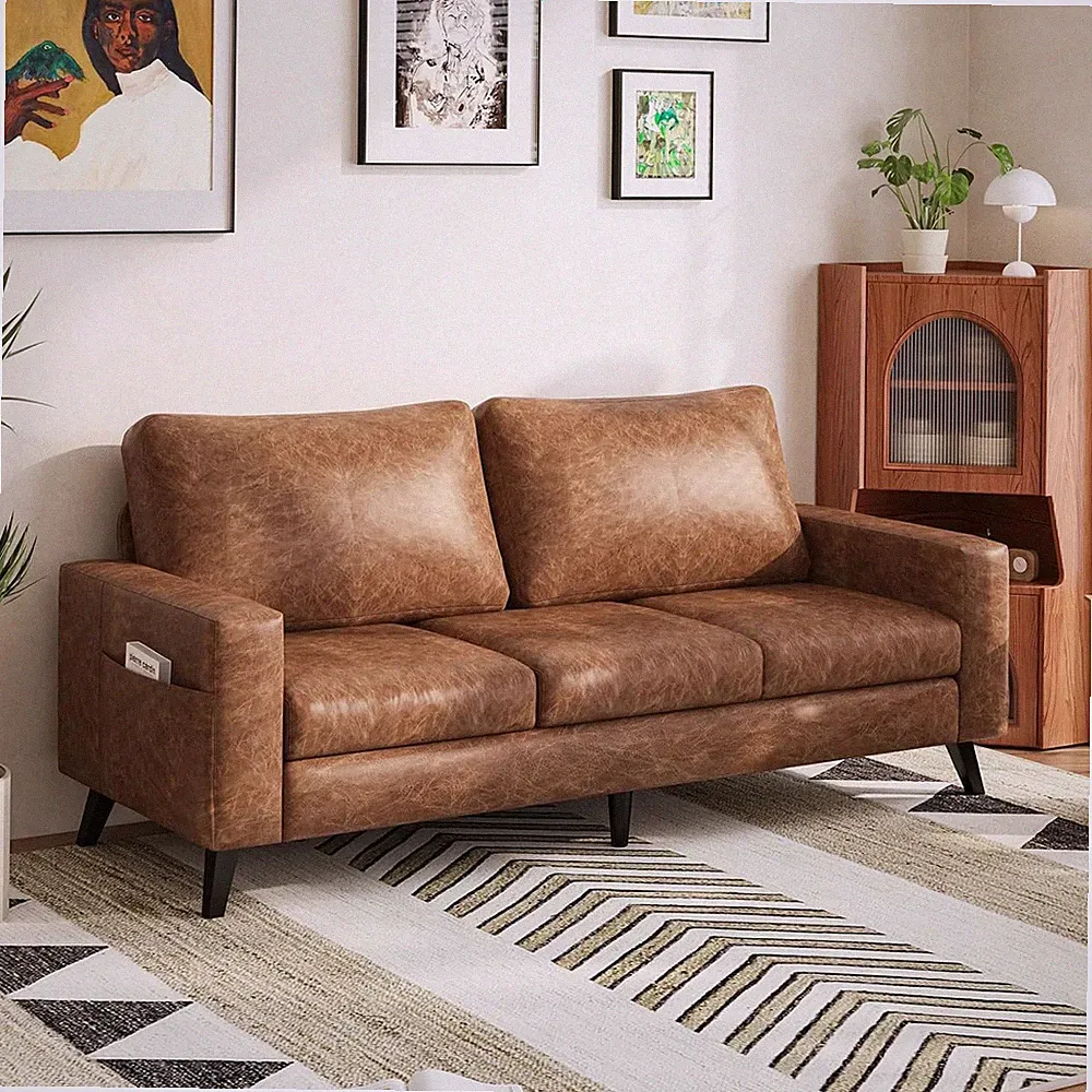79 Inch Sofa Couch for Living Room, Small Couches, Faux Leather