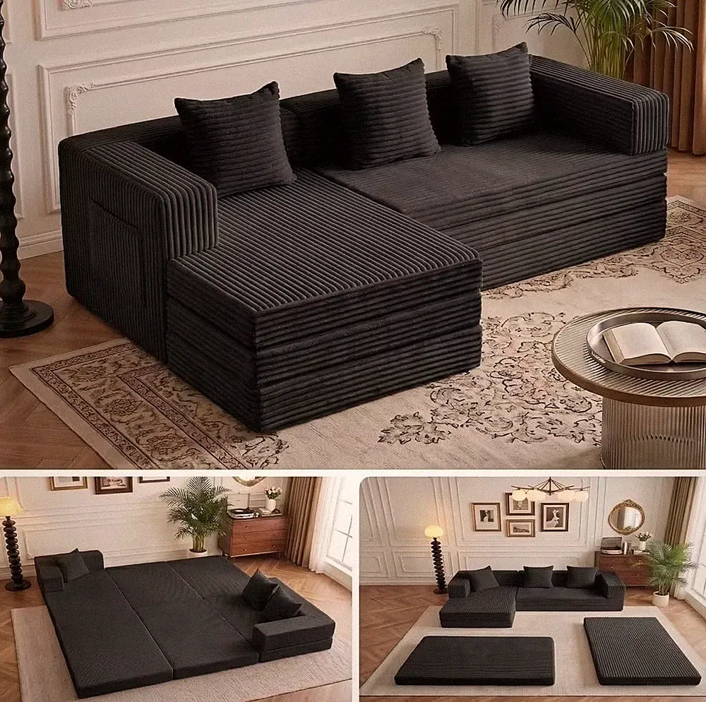 79" L-Shaped Cloud Sectional Sofa, No Assembly, Deep Seat, Left Chaise