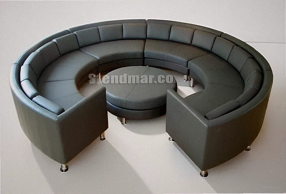 7PC MODERN ROUND SECTIONAL LEATHER SOFA SET S406CG (Custom Options)