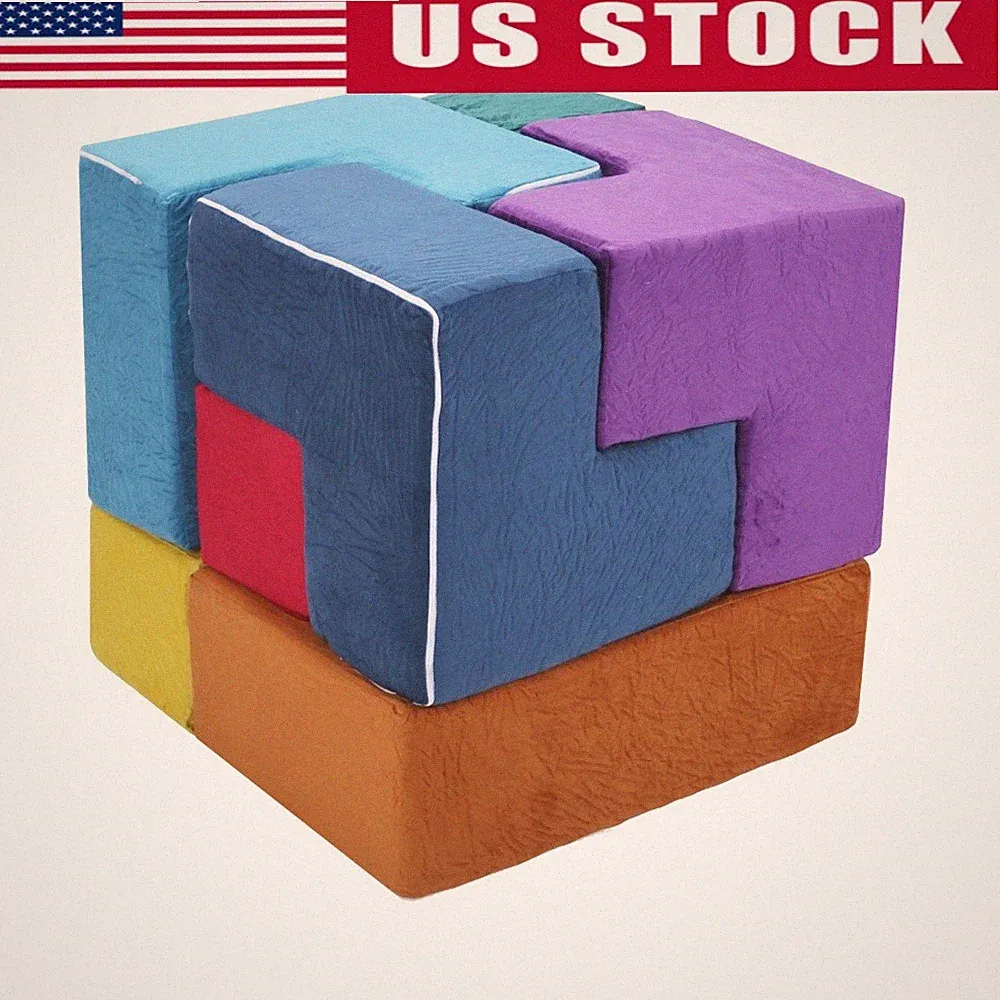 7Pcs Creativity Sectional Sofa Wear Resist Modular Play Couch for Children Gift