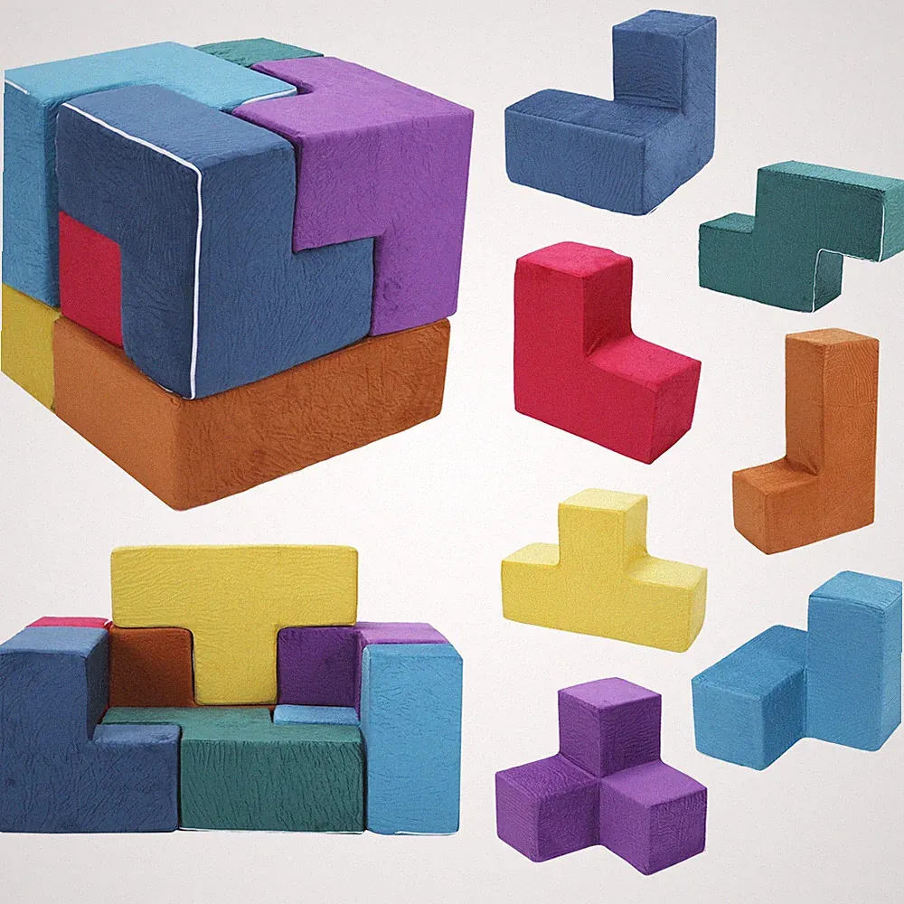 7Pcs Modular Sofa Chairs Wear Resist Creativity Sectional Sofa for Children Gift
