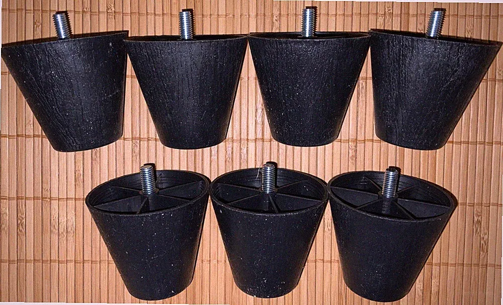 7x Ikea Friheten Sleeper Sectional Sofa Legs Plastic, BLACK Part # 128865