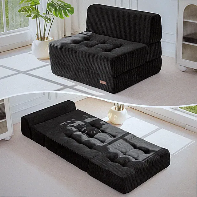 8" Folding Sofa Bed, Convertible Sleeper Sofa Lounger Foldable Mattress, Wedg...