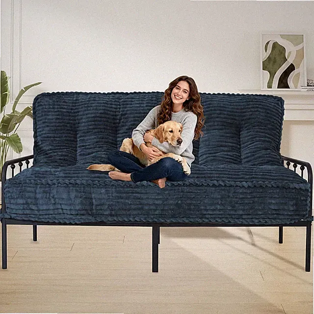 8” Futon Mattr Full Size 54” x 80”, Futon Sofa Couch Bed with Twisted