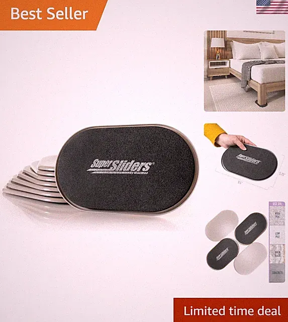 8 Pack - 5 3/4" x 9 1/2" Oval Reusable Furniture Sliders for Carpet Protection