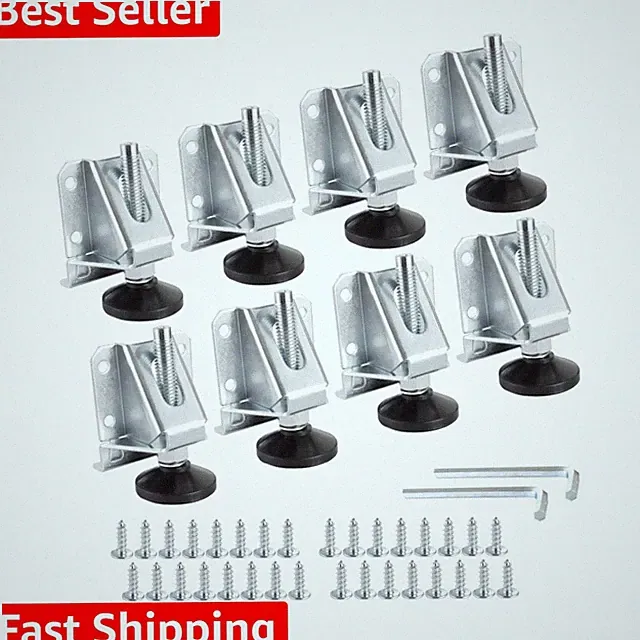 8-Pack Adjustable Furniture Levelers - Durable Support with Non-Slip Pads