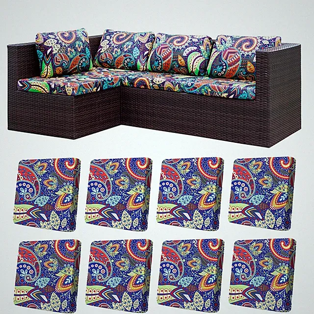 8 Pack Stretch Patio Cushion Covers Outdoor Sofa Slipcovers Washable