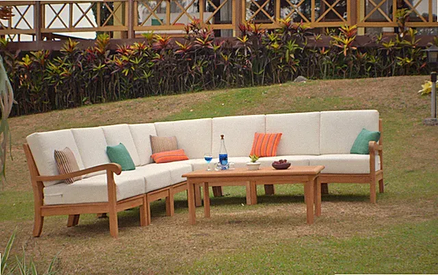8 PC TEAK WOOD GARDEN INDOOR OUTDOOR PATIO SECTIONAL SOFA SET FURNITURE NAPA NEW