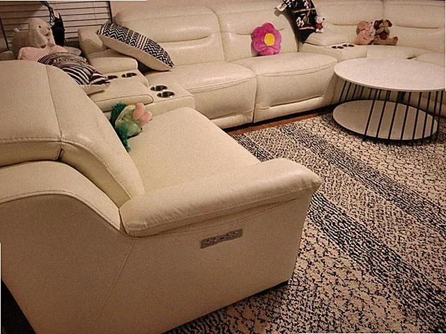 8 Pc TOP GRAIN LEATHER Dual Power Reclining Sectional Sofa Set ($4,195 + Tax)