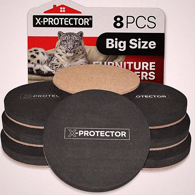 8 PCS Heavy Duty Felt Furniture Sliders Hardwood Floor Protector 4.75 Inch